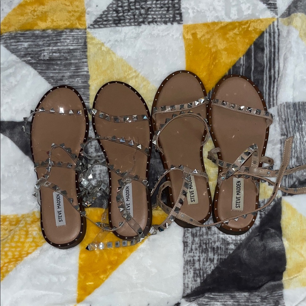 Steve Madden Brown Studded Sandals